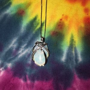 Gorgeous hippie opal crystal necklace